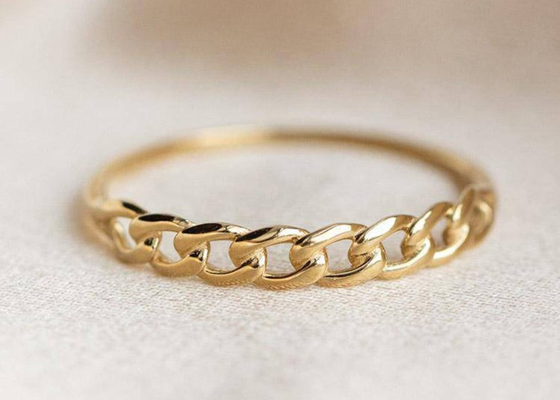 Amontonamiento de la mano del diente de la dimensión del anillo de oro 9K 2.0M M que fija el tipo OEM