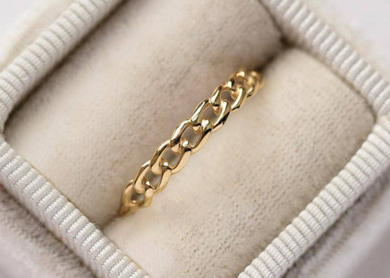 Amontonamiento de la mano del diente de la dimensión del anillo de oro 9K 2.0M M que fija el tipo OEM