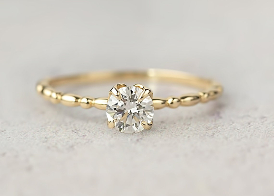 Oro Ring With Solitaire Diamond, ODM de 6M M de 0.8ct Moissanite Diamond Rings