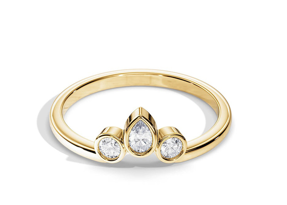 0.4CT alianza de boda de forma de V con el anillo de compromiso, OEM apilable de 2M M Diamond Rings
