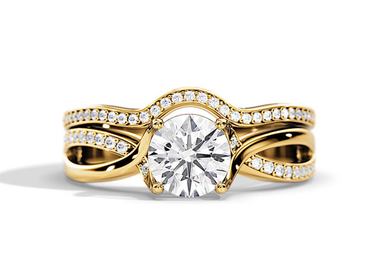 color de la media de 1.25ct Rose Gold Moissanite Engagement Rings VS1 SI1 SI2