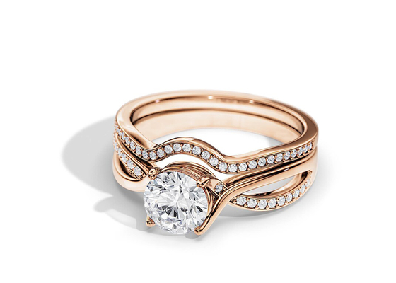 color de la media de 1.25ct Rose Gold Moissanite Engagement Rings VS1 SI1 SI2