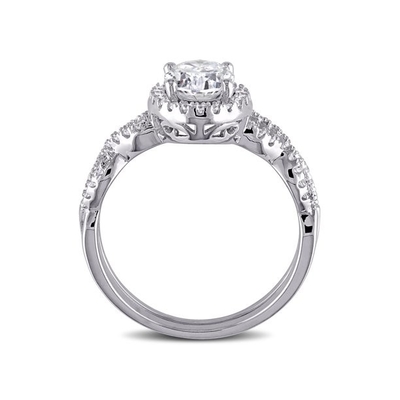 Peso oval de Diamond Engagement Ring 0.92ct del oro blanco del corte 18kt para el ODM de las mujeres