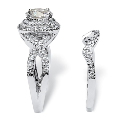 0.92ct SI1 Diamond Engagement Wedding Rings Round cortó para nupcial