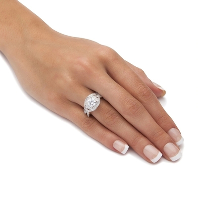 0.92ct SI1 Diamond Engagement Wedding Rings Round cortó para nupcial