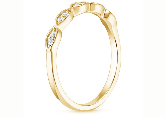 Barra del tamaño del anillo 1mm-2m m de la joyería del oro amarillo de Marquise Shape 14K que fija el tipo