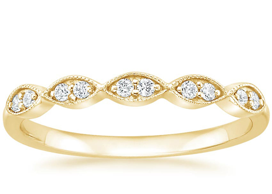 Barra del tamaño del anillo 1mm-2m m de la joyería del oro amarillo de Marquise Shape 14K que fija el tipo