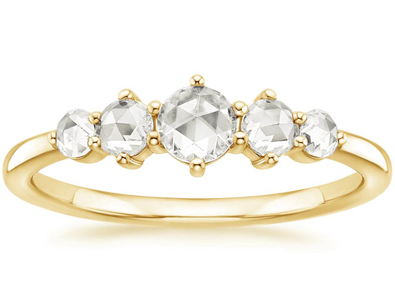 Diverso tamaño Rose Cut Diamond Engagement Ring, 0.49ct 4m m Diamond Ring