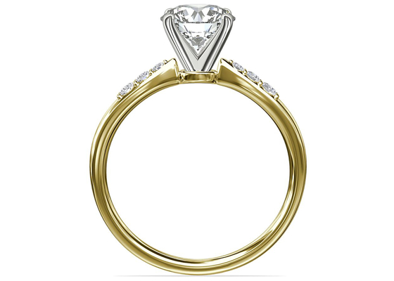 La forma redonda 9K platea la piedra blanca de Ring With 6M M 1.0ct Moissanite