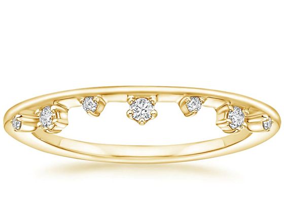 Aalternating clasifica el diamante natural amarillo de Ring With 0.15ct VS1 2m m de la joyería del oro 14K