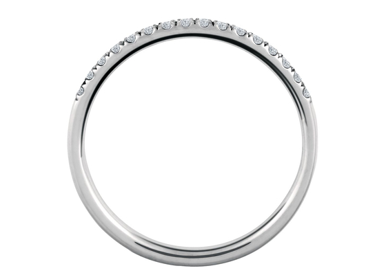 Material de plata de la plata del anillo 9k 925 de la golosina 1.3m m con 0.16Carat Moissanite