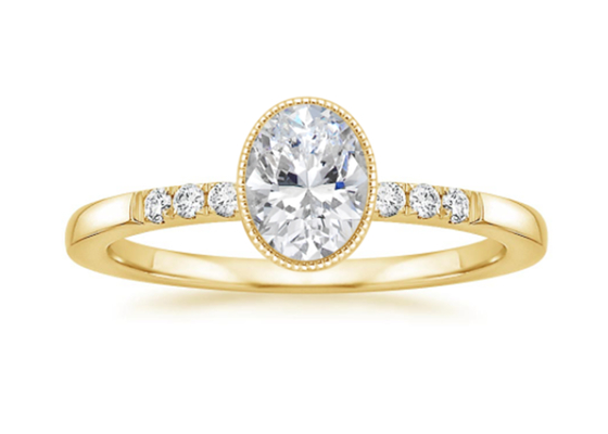 Oro amarillo Diamond Ring, ODM oval de las mujeres 10k del OEM de Diamond Engagement Ring del laboratorio