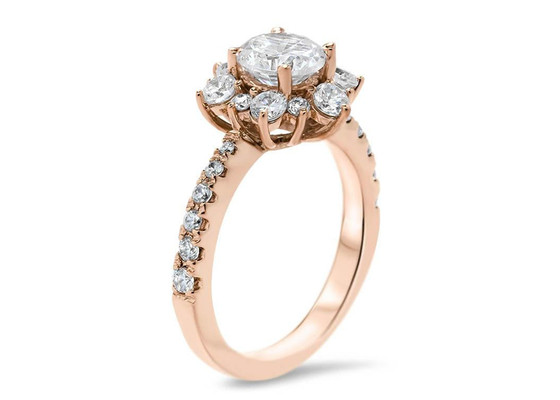 El copo de nieve inspiró el peso de plata del tamaño 1.0ct de 9K Ring With Lab Diamond RD6.5MM