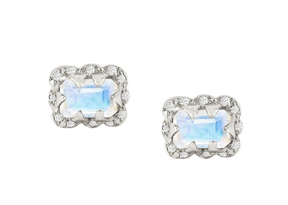 5×7M M Emerald Cut Diamond Earrings With asperjaron el diamante para el regalo