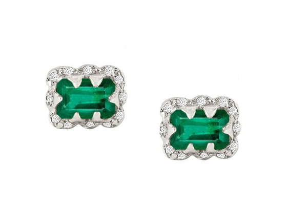 5×7M M Emerald Cut Diamond Earrings With asperjaron el diamante para el regalo