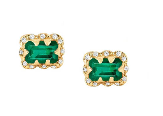 5×7M M Emerald Cut Diamond Earrings With asperjaron el diamante para el regalo