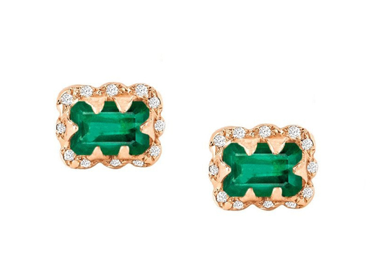 5×7M M Emerald Cut Diamond Earrings With asperjaron el diamante para el regalo
