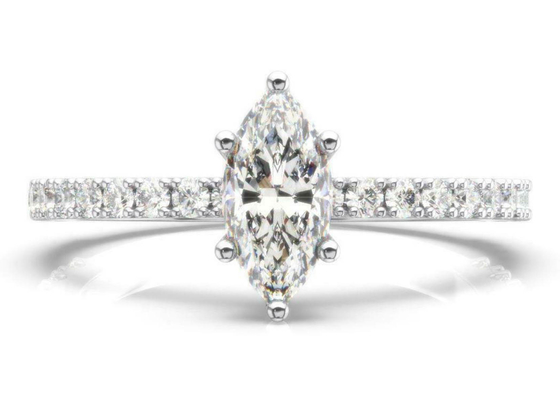 Peso Marquise Cut de D VS1 18K Rose Gold Ring 2CT para el compromiso