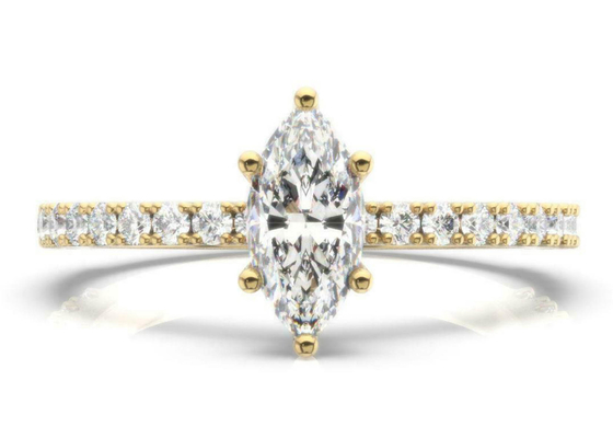 Peso Marquise Cut de D VS1 18K Rose Gold Ring 2CT para el compromiso