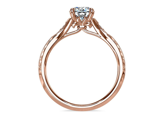 oro Moissanite crecido laboratorio Ring Dia RD6mm 0.8ct de 14K Roose para casarse