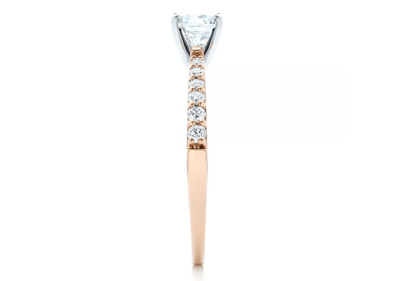 Garra que fija el ODM del OEM del tamaño de Rose Gold Moissanite Band Rings 5.5M M