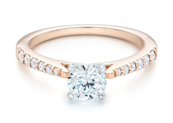 Garra que fija el ODM del OEM del tamaño de Rose Gold Moissanite Band Rings 5.5M M