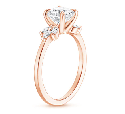 Dimensión crecida laboratorio 14K Rose Gold Material del anillo 0.77ct PS5×7mm de Moissanite del corte de la pera