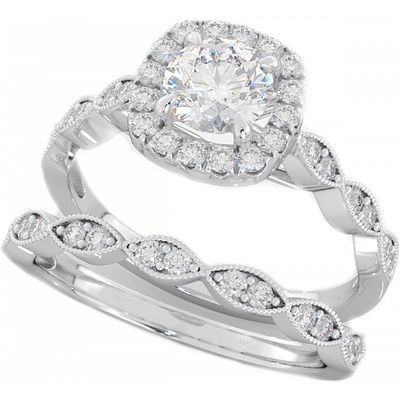 Sistema nupcial de los anillos de bodas 0.90CT, ODM de Diamond Engagement Ring del cuadrado