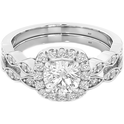 Sistema nupcial de los anillos de bodas 0.90CT, ODM de Diamond Engagement Ring del cuadrado