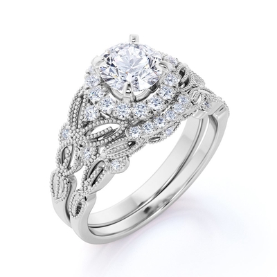 Vintage ODM nupcial de Diamond Engagement Wedding Rings For de 2 quilates