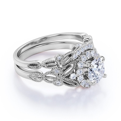 Vintage ODM nupcial de Diamond Engagement Wedding Rings For de 2 quilates