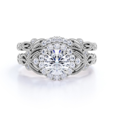Vintage ODM nupcial de Diamond Engagement Wedding Rings For de 2 quilates
