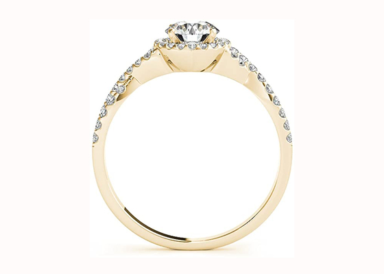 Mujeres alrededor de los anillos de compromiso cortados del halo, ODM nupcial de Ring Set de la boda 0.45CT