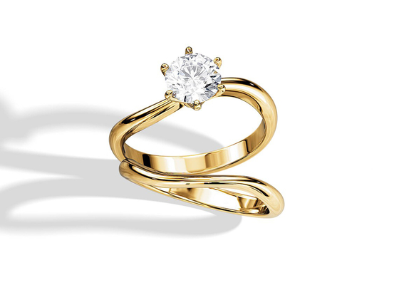 Sistema Diamond Engagement Wedding Rings del solitario con el diamante natural de 1.0CT 6.5m m