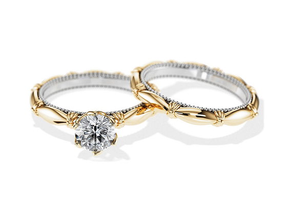 ODM material del oro de Diamond Engagement Wedding Rings Solid 18K del solitario del OEM