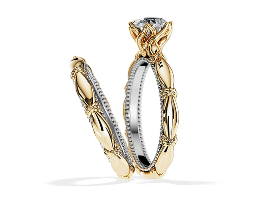 ODM material del oro de Diamond Engagement Wedding Rings Solid 18K del solitario del OEM