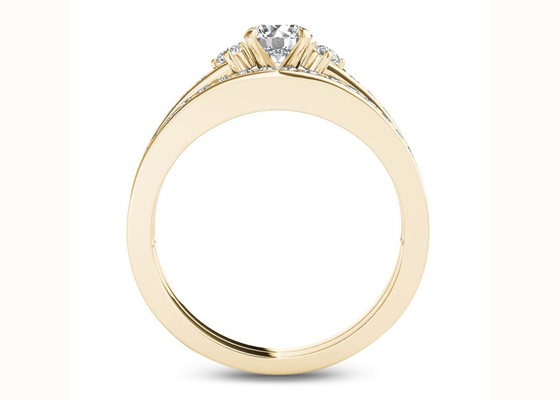 Material del oro de 0.48CT Moissanite Diamond Engagement Wedding Rings 18K
